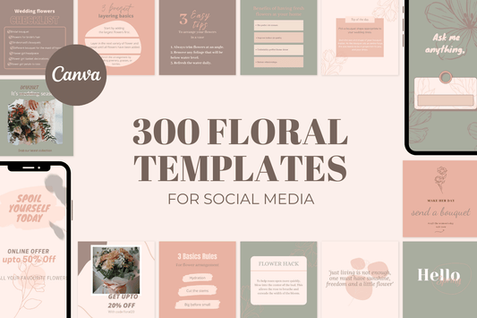 300 Floral Templates for Social Media