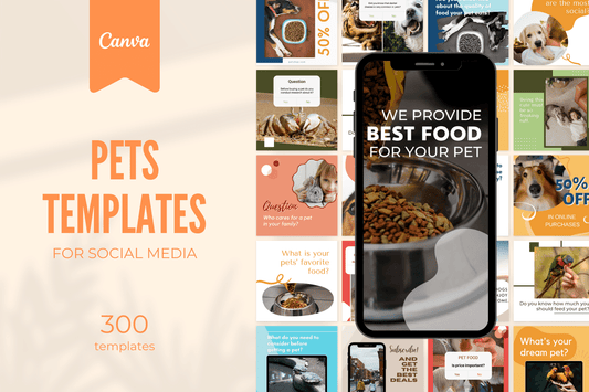 300 Pets Store Templates for Social Media