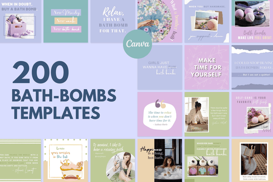 200 Bath Bombs Templates for Social Media