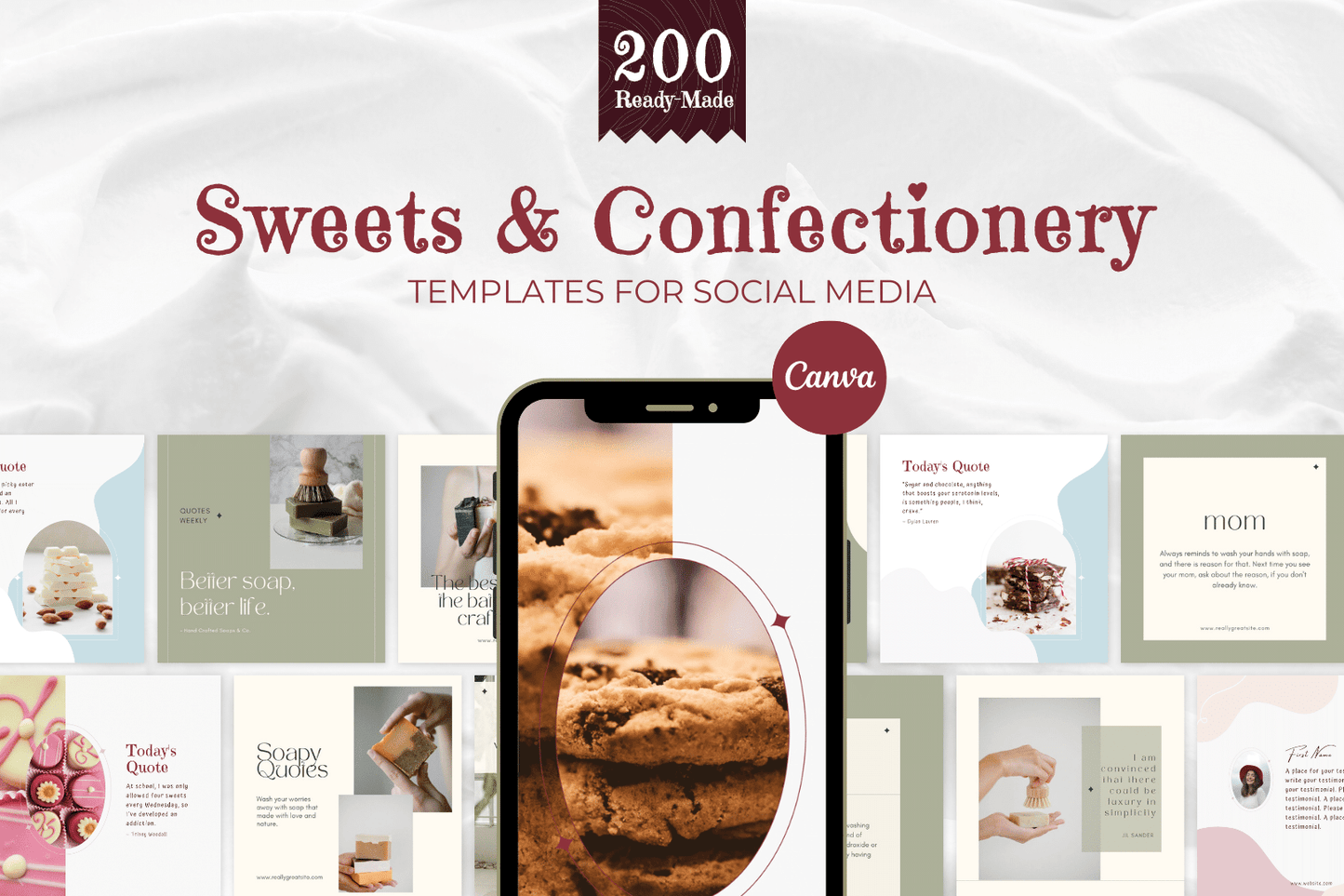 200 Sweets and Confectionery Templates for Social Media