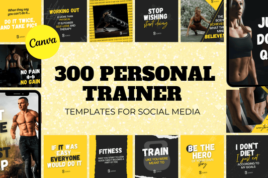 300 Personal Trainer-sjablonen voor sociale media