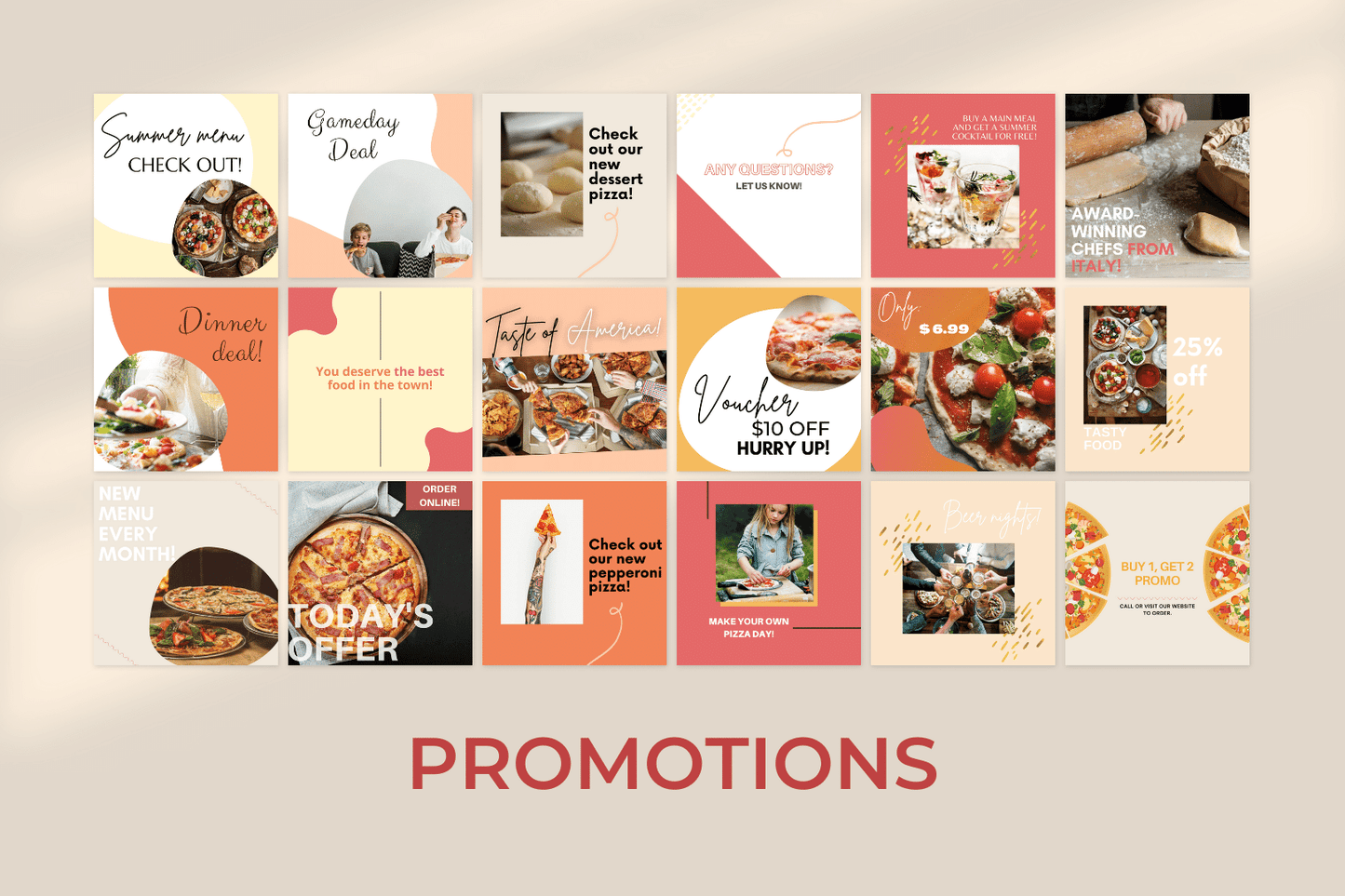 200 Pizza Templates for Social Media