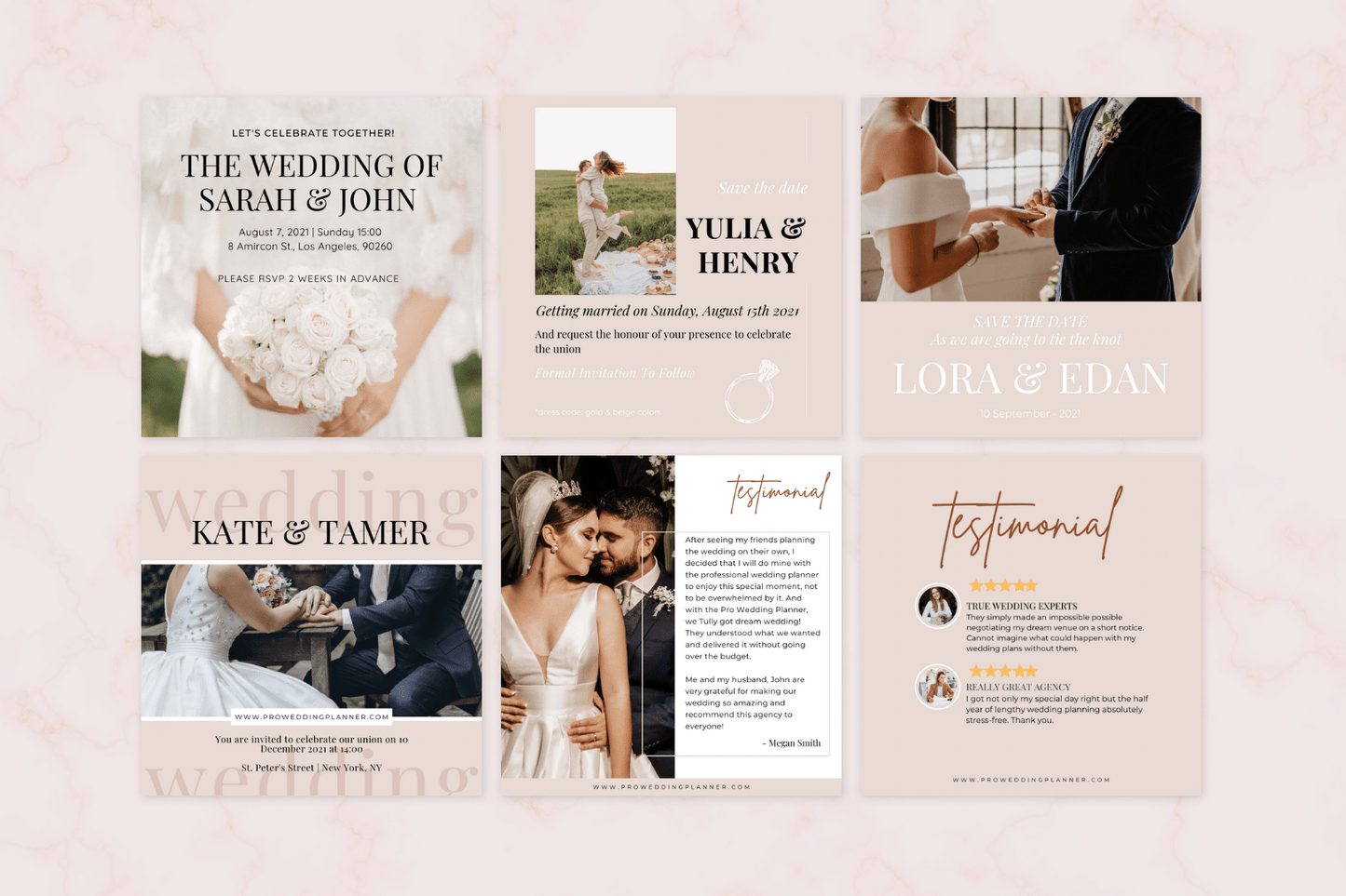 100 Wedding Templates for Social Media