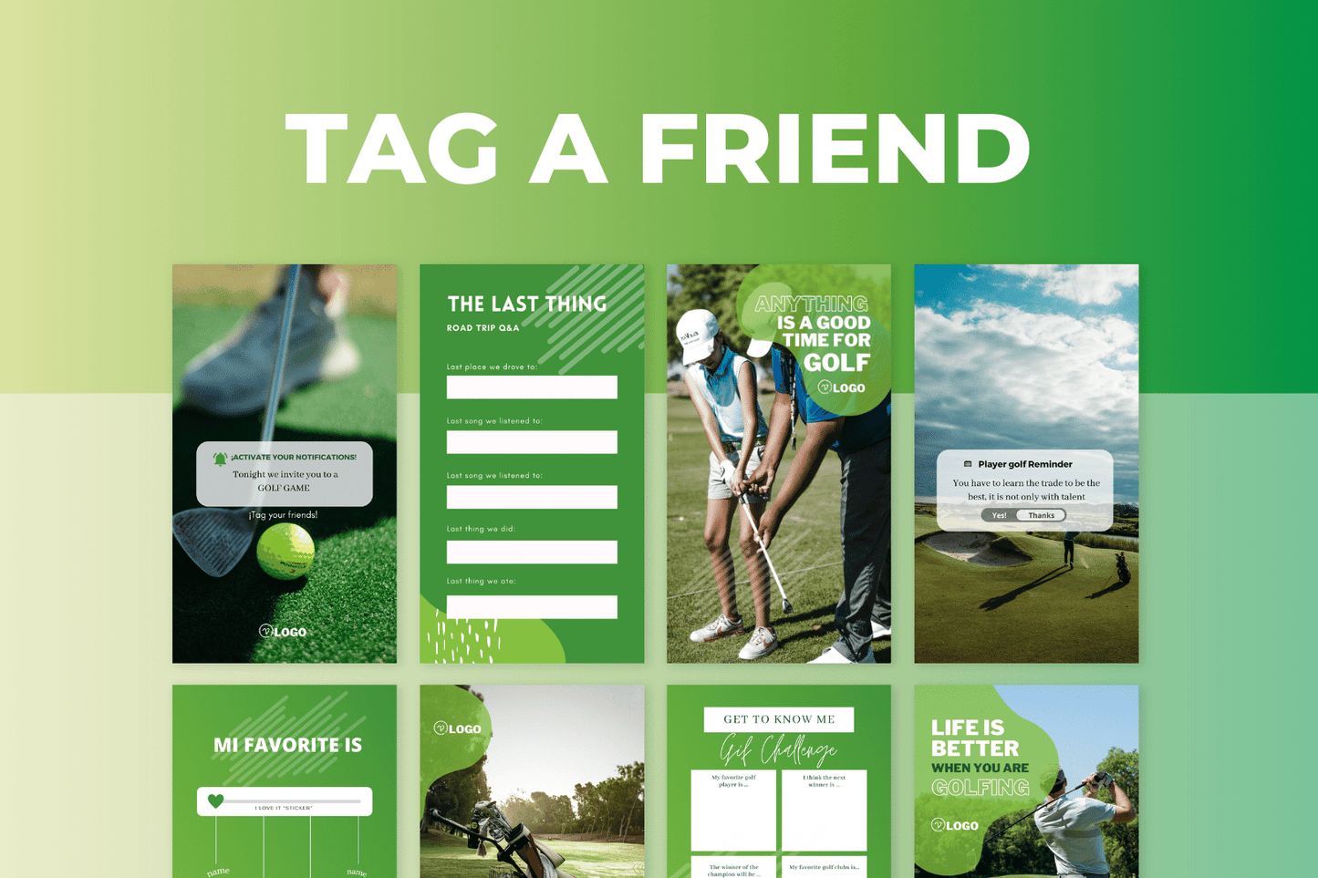 200 Golf Templates for Social Media