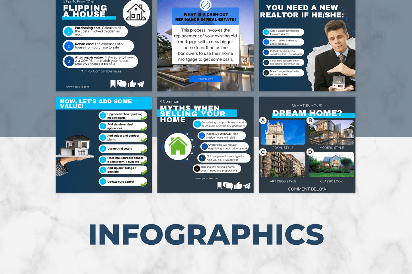 250 Pro Real Estate Templates for Social Media